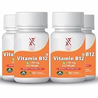 Vitamin B12 Capsules | Plant Based Vitamin B-12, Boost Energy Level, Support Hair, Skin, Nails & Brain (Pack of 4)