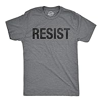 Mens Resist T Shirt Political Anti Authority Protest Tee Rebel Rally March Tee