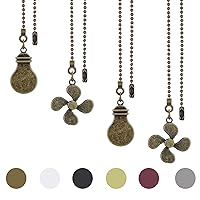 4PCS Ceiling Fan Pull Chain, Ceiling Fan Pull Chain Extender, Pull Chains for Ceiling Fans and Lights, Light Pull Chain Extension with 12 inches Ball Bead Chain, Bronze