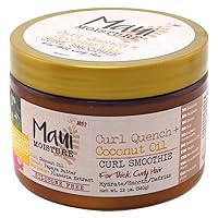 Maui Moisture Coconut Oil Curl Smoothie 12 Ounce Jar (354ml) (3 Pack)