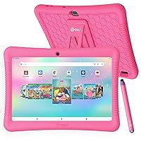 Contixo Kids Tablet K102, 10-inch HD, Ages 3-7, Toddler Tablet with Camera, Disney E-Books Pre-Installed, Parental Control, Android 10, 64GB, WiFi, Learning Tablet for Children, Kid-Proof Case, Pink