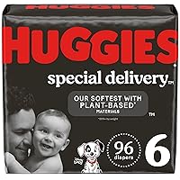 Huggies Special Delivery Hypoallergenic Baby Diapers Size 6 (35+ lbs), 96 Ct, Fragrance Free, Safe for Sensitive Skin