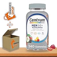Centrum Silver Men 50+ Multigummies Multivitamin Supplement Gummies, Assorted Fruit, Multivitamin/Multimineral Supplement with Vitamin D3 + Includes Venanciosfridge Sticker (140 Count | Men 50+)