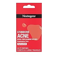 Neutrogena Stubborn Acne Blemish Patches Combination Pack, Ultra-Thin Hydrocolloid Acne Patch Absorbs Fluids & Removes Impurities To Help Pimples Look Smaller, 2 Sizes, 16 Patches