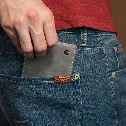 Bryker Hyde 2 ID Window RFID Wallet for Men, Bifold Side Flip, Extra Capacity Travel Wallet (Slate Gray - Distressed Leather)