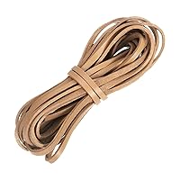 uxcell Flat Leather Cord, 5.5 Yard 4mm Leather String Strips Lacing for DIY Crafts Making Bracelet Purse Strap, Khaki