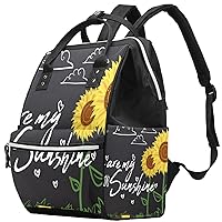 You Are My Sunshine Sunflower Diaper Bag Backpack Baby Nappy Changing Bags Multi Function Large Capacity Travel Bag