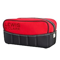 Travelflex Toiletry Kit, Makeup Bag, Shower Caddy + Travel Organizer for Luggage, Carry-on or Suitcase, Open Zip Top, Red