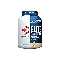 Elite Casein Protein Powder, Slow Absorbing with Muscle Building Amino Acids, 100% Micellar Casein, 25g Protein, 5.4g BCAAs & 2.3g Leucine, Helps Overnight Recovery, Smooth Vanilla, 4 Pound