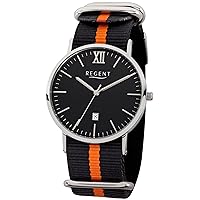 REGENT Men's Watch Stainless Steel with Textile Strap 40 mm Analogue Date in Various Designs