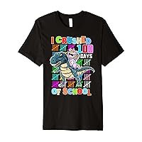 Girls Dinosaur Unicorn 100th Day of School Student Boys Kids Premium T-Shirt