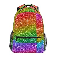 ALAZA Multicolor Glitter Rainbow Gradient School Backpacks Business Travel Hiking Camping Rucksack Pack