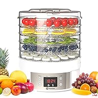 Food Dehydrator Machine, 5-Trays Electric Dryer Dehydrators for Food and Jerky, Fruits, Vegetables, Meat, Herbs, Flowers, Dog Treats