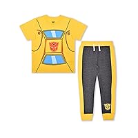 Hasbro Transformers Optimus Prime and Bumblebee Boys’ T-Shirt and Jogger Set for Little Kids – Red/Blue or Yellow/Grey