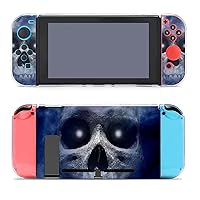 Death Skull Fashion Separable Case Compatible with Switch Anti-Scratch Dockable Hard Cover Grip Protective Shell