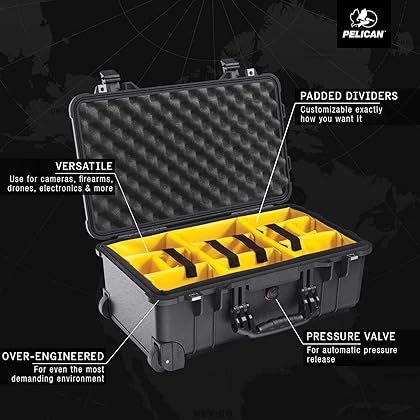 Pelican 1510 Case With Padded Dividers (Black)