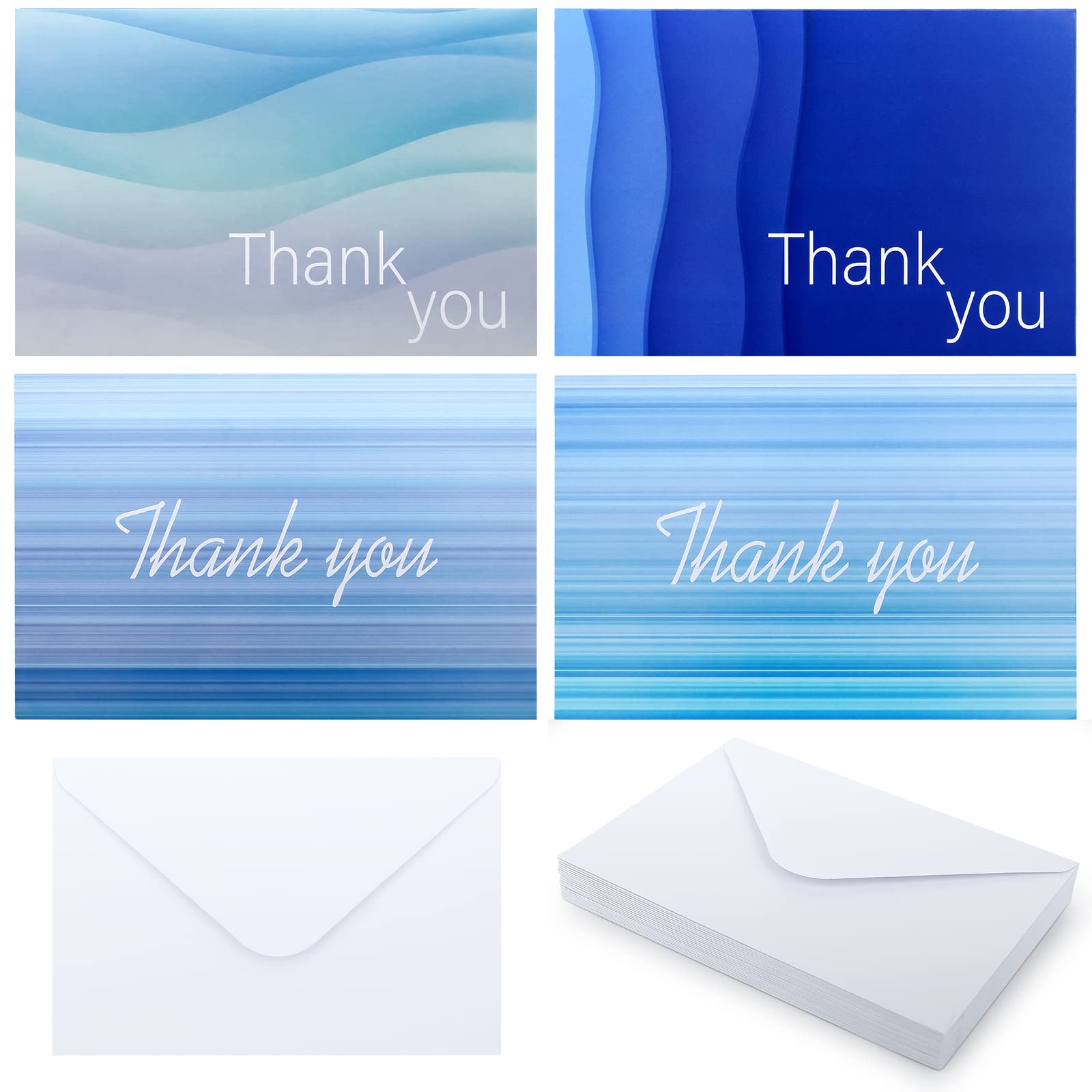 Thank You Cards with Envelopes, cofullsky Thank You Notes Cards Bulk 4*6 Blank Baby Shower Thank You Greeting Cards Set for Funeral Wedding Bridal Shower Business Graduation Teachers Coworker Employee