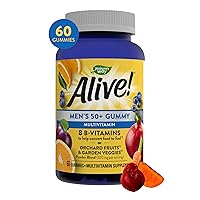 Nature’s Way Alive! Men’s 50+ Gummy Multivitamins, High Potency Formula, Supports Healthy Aging*, Fruit Flavored, 60 Gummies