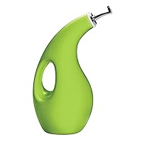 Rachael Ray Solid Glaze Ceramics EVOO Olive Oil Bottle Dispenser with Spout - 24 Ounce, Green