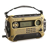 HQ ISSUE Digital Multi-Band Solar Powered, Weather Radio and Emergency Radio with Emergency Light Olive Drab