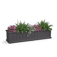 Mayne Cape Cod 4ft Window Box - Graphite Grey - 48in x 11in x 10.8in - with 4 Gallon Built-in Water Reservoir (4841-GRG)