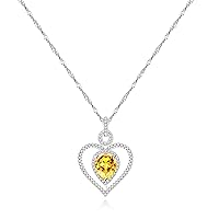 Dainty Teardrop Shape Cubic Zirconia Heart Pendant Necklace Wedding Valentines Jewelry Women Y1074