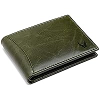 Leather Wallet for Men Tri Fold (Green Crunch)