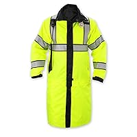 First Class 100% Nylon Oxford Reversible High Visible Long Raincoat