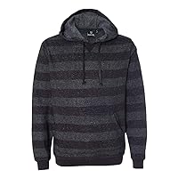 Burnside Printed Stripes Fleece Sweatshirt, XL, Black