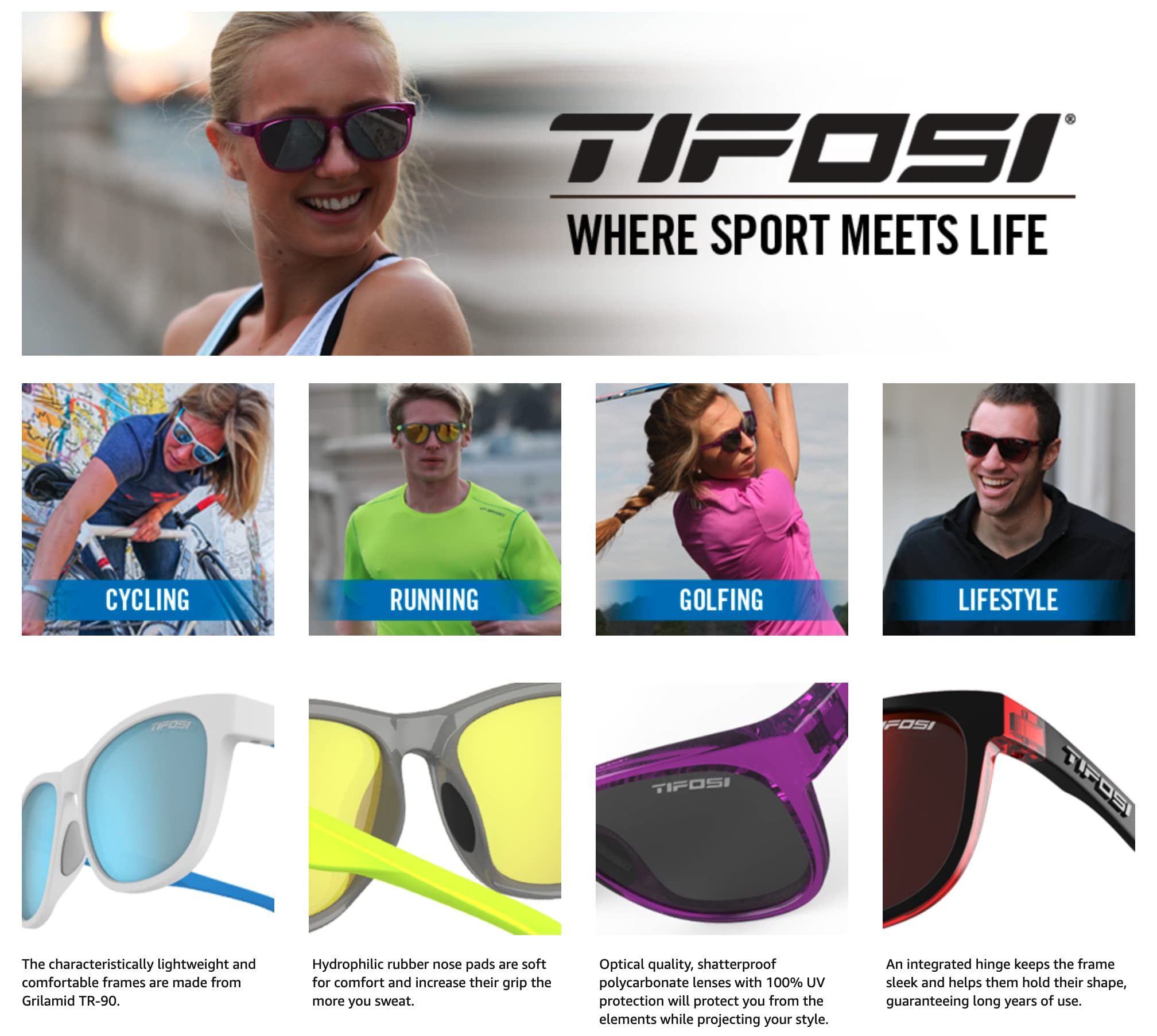 Swank Sport Sunglasses - Ideal For Cycling, Golf, Hiking, Running, Tennis and Great Lifestyle Look