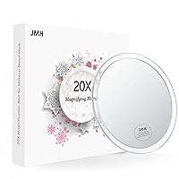 20X Magnifying Mirror with 3 Suction Cups for Easy Mounting - Use for Makeup Application - Tweezing - and Blackhead/Blemish Removal,6 Inch