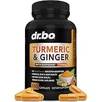 Turmeric Curcumin with BioPerine & Ginger Supplement - Joint Support Supplements, 1950mg Organic Tumeric and Curcumin BioPerine Black Pepper Extract Pills - Turmeric and Ginger Supplement 180 Capsules
