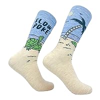 Crazy Dog T-Shirts Men's Slow Poke Socks Funny Offensive Turtle Beach Sex Joke Footwear