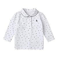 iiniim Girls Toddler Long Sleeve Lapel Collar Cotton Shirt School Uniforms Blouses