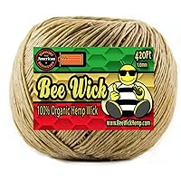 Hemp Spool 420ft of Organic Hemp Wick Made with American Beeswax (1.0mm) (Extra Waxy Beeswax Coating)