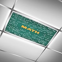 Fluorescent Light Covers for Classroom Office Realistic Math Chalkboard Eliminate Harsh Glare Causing Eyestrain and Headaches. Office & Classroom Decorations