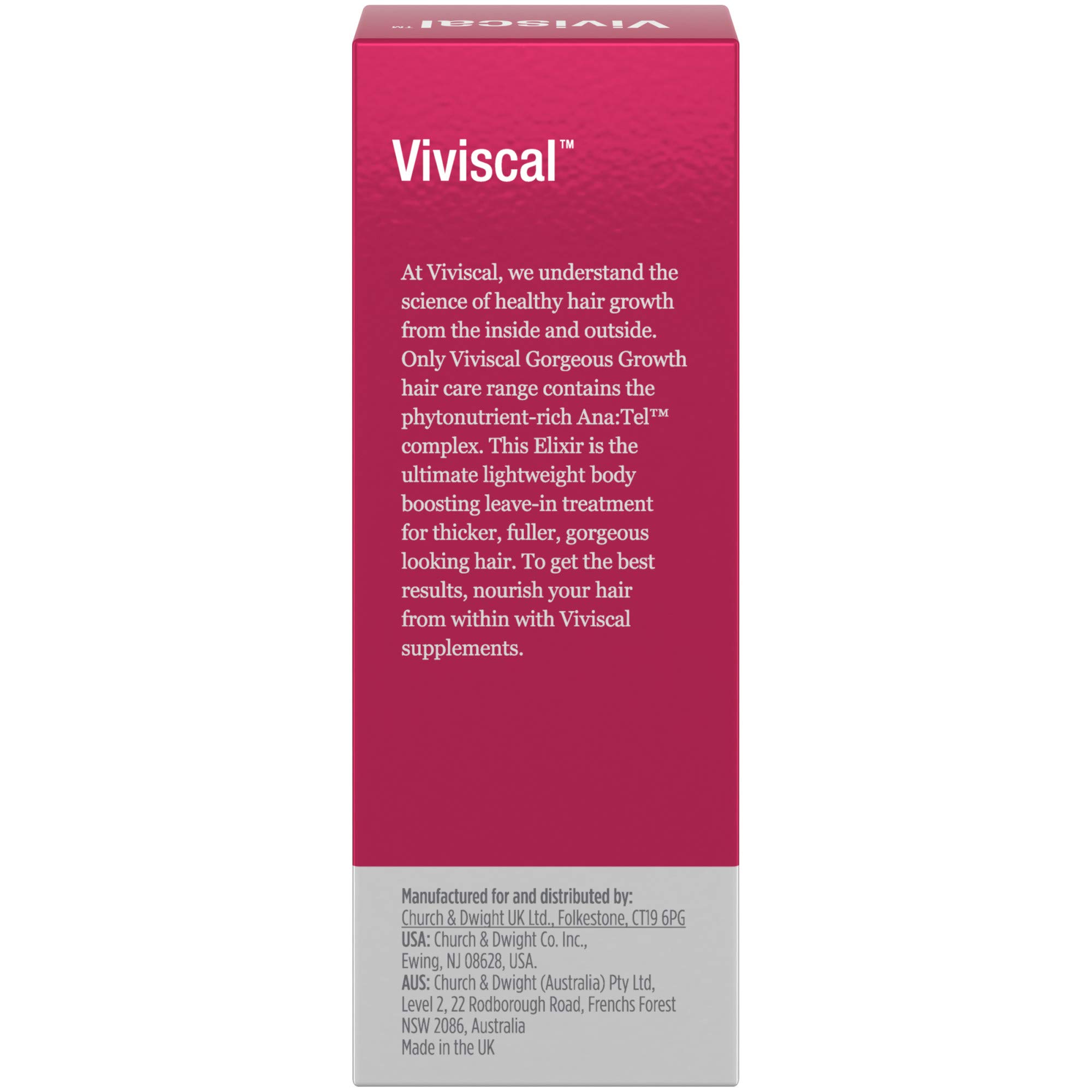 Viviscal Gorgeous Growth Densifying Leave-in Elixir for Thicker, Fuller Hair | Ana:Tel Proprietary Complex with Keratin, Biotin, Zinc | 1.7 Ounce