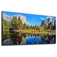 Canvas Wall Art Lake Mountain Picture For Bedroom Living Room Decorations Yosemite National Park Canvas Artwork Landscape Nature Pictures for Office Home Wall Decor 20
