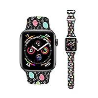 Easter Theme Bunny Rabbit Eggs Pattern Bands Compatible with Apple Watch 38mm 40mm 41mm 42mm 44mm 45mm 49mm, Soft Silicone Sports Wristband Strap for iWatch SE & Series 8/7/6/5/4/3/2/1