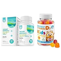 Vitamin D Gummies for Kids & Adults and Vegan Omega 3 Softgels