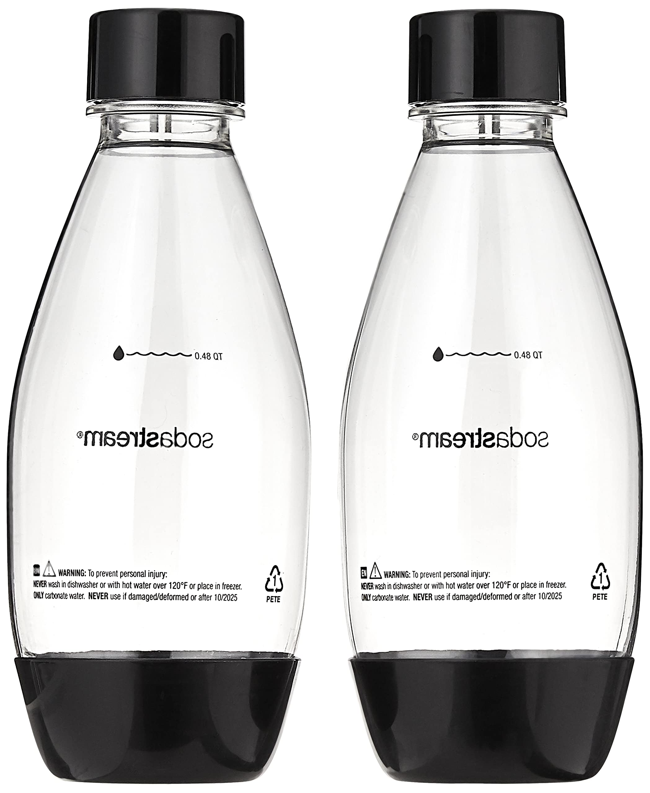 SodaStream 0.5L Slim Black Carbonating Bottles (Pack of 2)