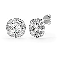 Round Moissanite Stud, 3.00 CT Round Brilliant Cut Wedding Earrings, 925 Silver Stud Earrings, Engagement Bridal Earrings, Perfact for Gift Or As You Want