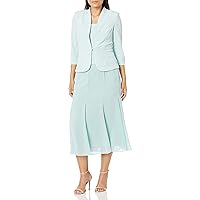 Alex Evenings Women's Tea Length Jacket Dress, Perfect for Weddings, Formal Events (Petite and Regular Sizes)