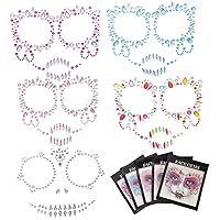 BESTOYARD 5 Sets Drill stickers body stickers rhinestone for face body jewelry face gems stick on rave face gems crystal makeup sticker resin face gems rhinestones face jewels gems halloween
