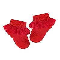 SXYPAYXS-Baby Ruffle Socks Girls Cotton Socks Cute Eyelet Ruffle Lace Ankle Socks Suitable for 0-1 Years Old Baby