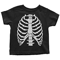 Threadrock Kids Skeleton Rib Cage Halloween Toddler T-Shirt