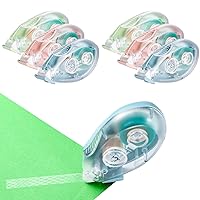 XUXU 6 Pack Double Sided Tape Roller Scrapbooking Tape Permanent Adhesive Tape Dispenser Runner for Crafts and Arts Projects Photo-Safe 0.3-Inch by 3