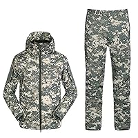 Men Camo Jacket Sets Outdoor Soft Shell Waterproof and Windproof Pant Winter Thicken Military Tactical 2Pcs Set