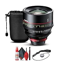 Canon CN-E 135mm T2.2 L F Cinema Lens (EF Mount) (8326B001) + Lens Pouch + Cap Keeper + Cleaning Kit + More (Renewed)