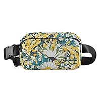 Flowers Leaves Fanny Packs for Women Men Everywhere Belt Bag Fanny Pack Crossbody Bags for Women Fashion Waist Packs with Adjustable Strap Belt Purse for Travel Sports Cycling Outdoors